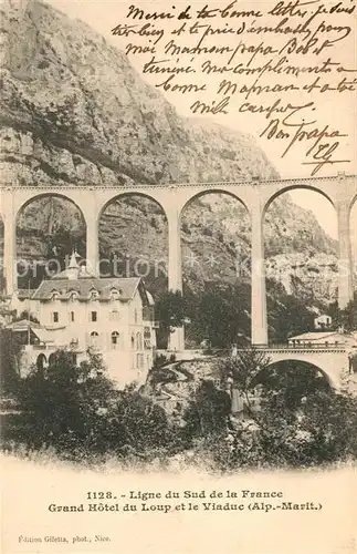 AK / Ansichtskarte Le_Bar sur Loup Grand Hotel du Loup Viaduc Le_Bar sur Loup