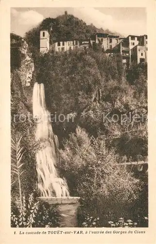 AK / Ansichtskarte Touet sur Var Cascade Entree des Gorges du Claus Touet sur Var