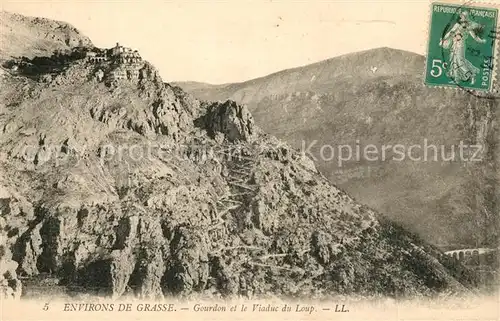 AK / Ansichtskarte Gourdon_Alpes Maritimes Viadukt du Loup Panorama Gourdon Alpes Maritimes