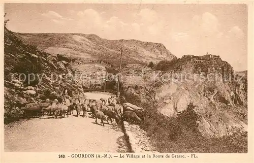 AK / Ansichtskarte Gourdon_Alpes Maritimes Panorama Schafherde Gourdon Alpes Maritimes