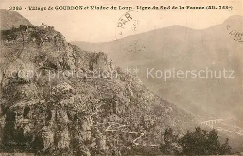 AK / Ansichtskarte Gourdon_Alpes Maritimes Panorama Viadukt du Loup Gourdon Alpes Maritimes