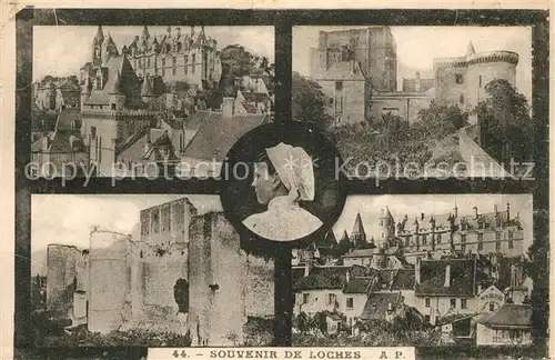 AK / Ansichtskarte Loches_Indre_et_Loire Schl Stadtmaueross Kirche Loches_Indre_et_Loire