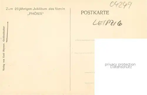 AK / Ansichtskarte Leipzig Herr mit Frack Ehrung Schaerpe Zum 25jaehrigen Jubilaeum des Verein Phoenix Leipzig