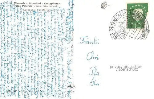 AK / Ansichtskarte Bad_Peterstal Griesbach Kurhaus Sanatorium Kurort im Schwarzwald Bad_Peterstal Griesbach