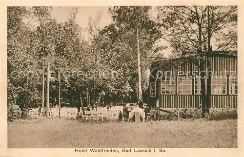 AK / Ansichtskarte Bad_Lausick Hotel Waldfrieden Restaurant Terrasse Bad_Lausick