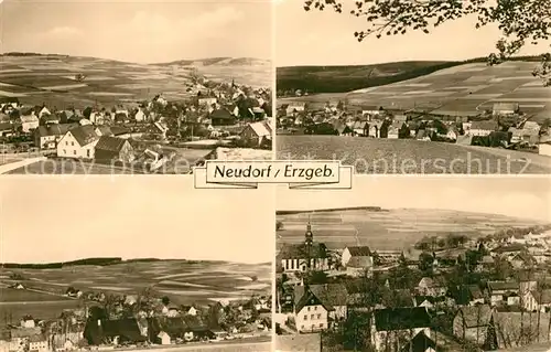 AK / Ansichtskarte Neudorf_Erzgebirge Panorama Ortsansicht mit Kirche Neudorf Erzgebirge