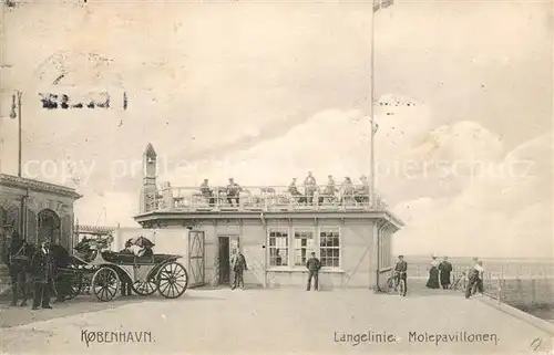 AK / Ansichtskarte Kobenhavn Langelinie Molepavillonen Pferdekutsche Kobenhavn