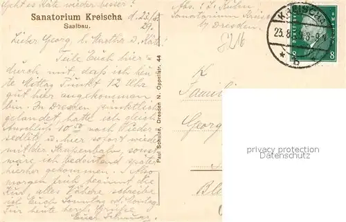 AK / Ansichtskarte Kreischa Sanatorium Saalbau Kreischa