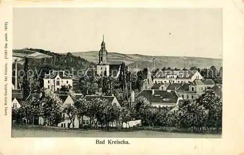 AK / Ansichtskarte Bad_Kreischa Ortsansicht mit Kirche Bad_Kreischa