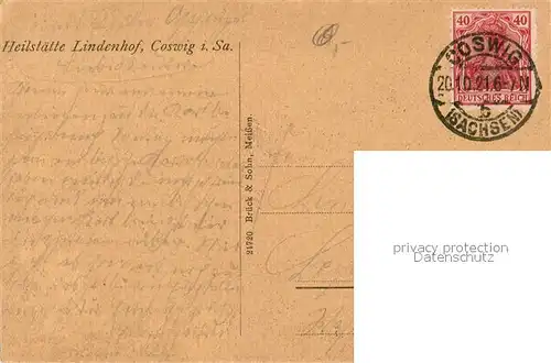 AK / Ansichtskarte Coswig_Sachsen Heilstaette Lindenhof Coswig Sachsen