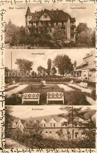 AK / Ansichtskarte Bad_Lausick Genesungsheim Konzertplatz Badehaeuser Bad_Lausick