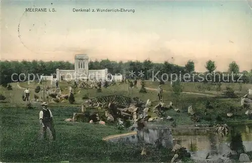 AK / Ansichtskarte Meerane Denkmal zur Wunderlich Ehrung Meerane