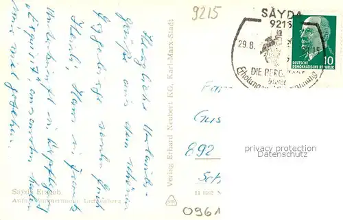 AK / Ansichtskarte Sayda Panorama Sayda