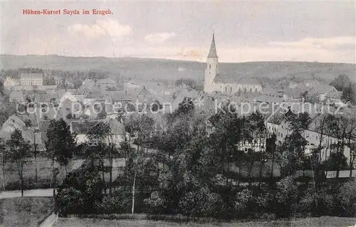 AK / Ansichtskarte Sayda Ortsansicht mit Kirche Sayda