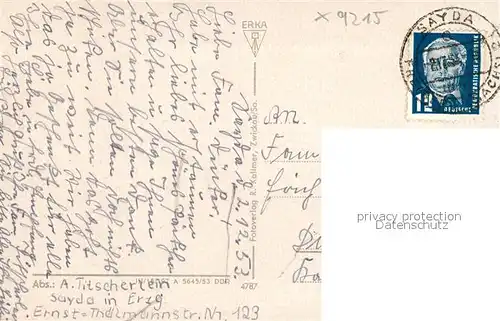 AK / Ansichtskarte Sayda Hauptstrasse Innenstadt Sayda