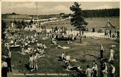 AK / Ansichtskarte Neustaedtel_Sachsen Strandbad Bergsee Filzteich Neustaedtel_Sachsen