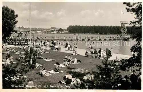 AK / Ansichtskarte Neustaedtel_Sachsen Strandbad Bergsee Filzteich Neustaedtel_Sachsen