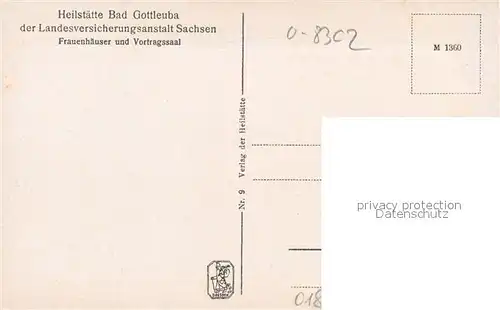 AK / Ansichtskarte Bad_Gottleuba Berggiesshuebel Heilstaette Frauenhaeuser Vortragssaal Bad