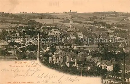 AK / Ansichtskarte Rosswein Panorama Blick von der Wettinhoehe Rosswein