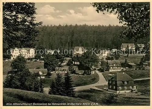 AK / Ansichtskarte Bockswiese Hahnenklee_Harz Teilansicht Klimatischer Hoehenluftkurort Bockswiese Hahnenklee