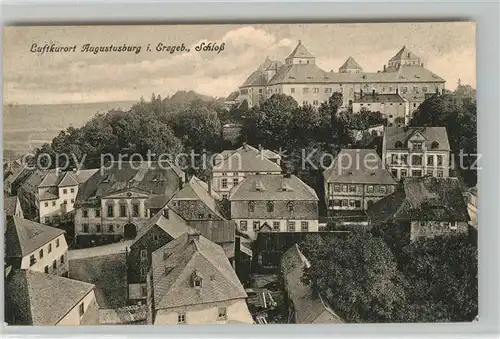 AK / Ansichtskarte Augustusburg Teilansicht Luftkurort mit Schloss Augustusburg