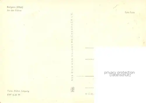 AK / Ansichtskarte Belgern_Elbe Faehre Belgern Elbe