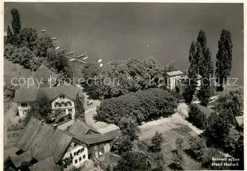 AK / Ansichtskarte Beinwil_See Fliegeraufnahme Hotel Hallwil Beinwil See