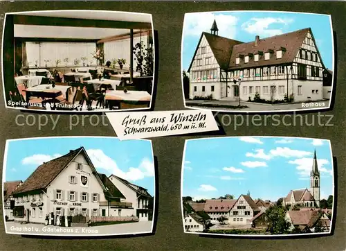 AK / Ansichtskarte Winzeln_Fluorn Rathaus Gasthof Gaestehaus zur Krone Winzeln Fluorn