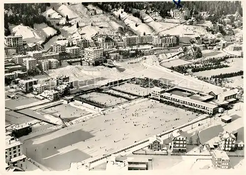 AK / Ansichtskarte Davos_GR Fliegeraufnahme Eisstadion Davos_GR