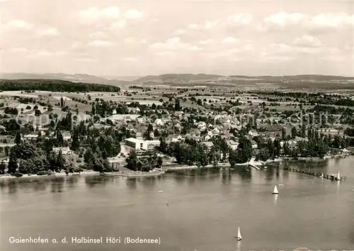 AK / Ansichtskarte Gaienhofen Fliegeraufnahme Halbinsel Hoeri Gaienhofen