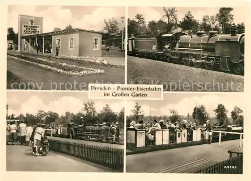 AK / Ansichtskarte Dresden Pionier Eisenbahn im Grossen Garten Dresden