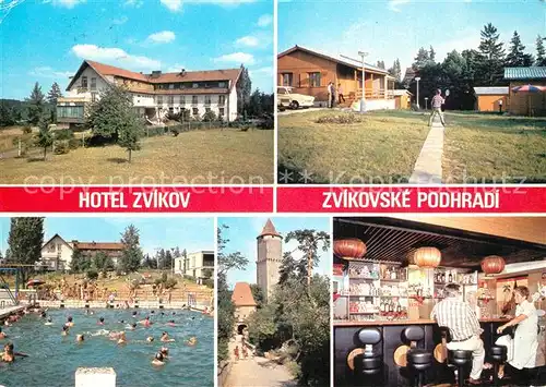 AK / Ansichtskarte Zvikovske_Podhradi Hotel Zvikov Schwimmbad Turm Bar Zvikovske Podhradi