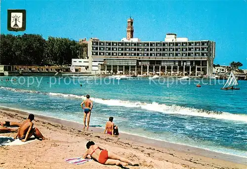 AK / Ansichtskarte Alexandria_Alexandrie_Aegypten Hotel Palestine Strand Alexandria_Alexandrie