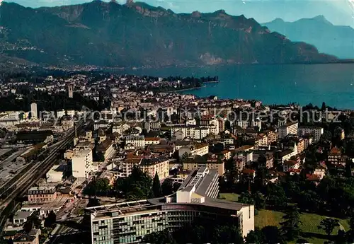 AK / Ansichtskarte Vevey_VD Vue generale aerienne et le Batiment Nestle Vevey_VD
