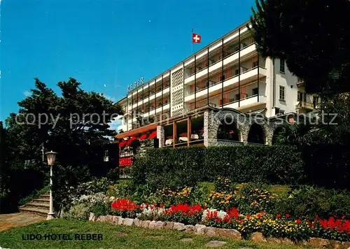 AK / Ansichtskarte Locarno_Lago_Maggiore Hotel Reber au Lac Locarno_Lago_Maggiore
