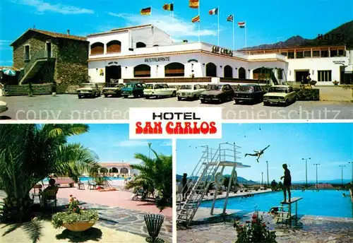 AK / Ansichtskarte Rosas_Costa_Brava_Cataluna Hotel San Carlos Schwimmbad Rosas_Costa