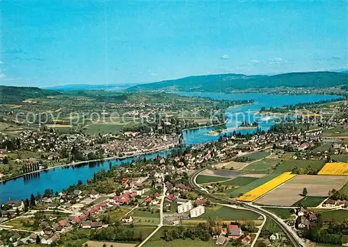 AK / Ansichtskarte Wagenhausen_TG Fliegeraufnahme mit Stein am Rhein und Untersee Wagenhausen TG