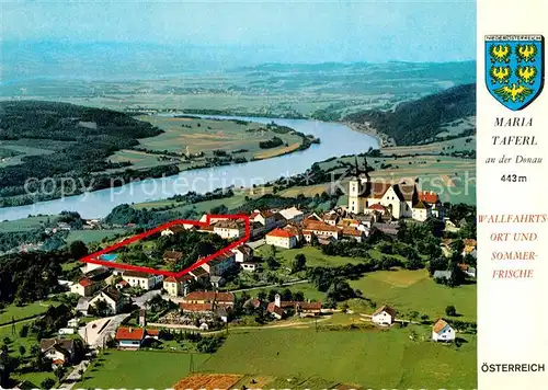 AK / Ansichtskarte Maria_Taferl Fliegeraufnahme mit Barocker Basilika Maria Taferl