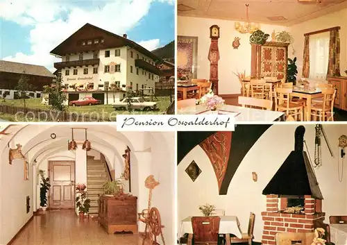 AK / Ansichtskarte Obertilliach Pension Oswalderhof Gaststube Treppe Kaminzimmer Obertilliach