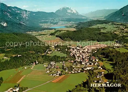 AK / Ansichtskarte Hermagor_Kaernten Fliegeraufnahme mit Presseggersee und Dobratsch Hermagor Kaernten