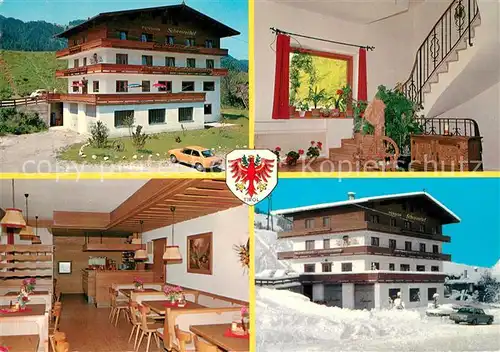 AK / Ansichtskarte Oberau_Wildschoenau_Tirol Pension Schweizerhof Gaststube Treppe Oberau_Wildschoenau_Tirol