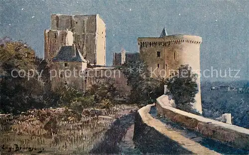 AK / Ansichtskarte Loches_Indre_et_Loire Chateau Kuenstlerkarte Bourgeois Loches_Indre_et_Loire