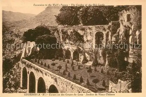 AK / Ansichtskarte Gourdon_Alpes Maritimes Jardins du Vieux Chateau Gourdon Alpes Maritimes