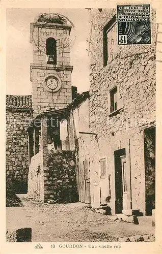 AK / Ansichtskarte Gourdon_Alpes Maritimes Une vieille rue Gourdon Alpes Maritimes