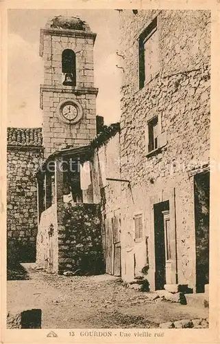 AK / Ansichtskarte Gourdon_Alpes Maritimes Une vieille rue Gourdon Alpes Maritimes