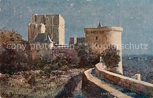 AK / Ansichtskarte Loches_Indre_et_Loire Chauteau Kuenstler Bourgeois Loches_Indre_et_Loire