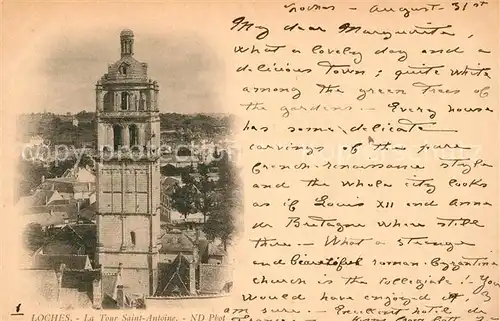 AK / Ansichtskarte Loches_Indre_et_Loire Tour Saint Antoine  Loches_Indre_et_Loire