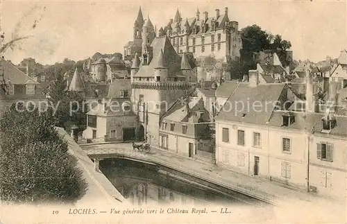 AK / Ansichtskarte Loches_Indre_et_Loire Panorama Chateau Royal Loches_Indre_et_Loire