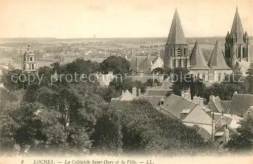 AK / Ansichtskarte Loches_Indre_et_Loire Collegiale Saint Ours Ville Loches_Indre_et_Loire