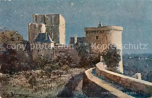 AK / Ansichtskarte Loches_Indre_et_Loire Chateau Kuenstler Bourgeois Loches_Indre_et_Loire